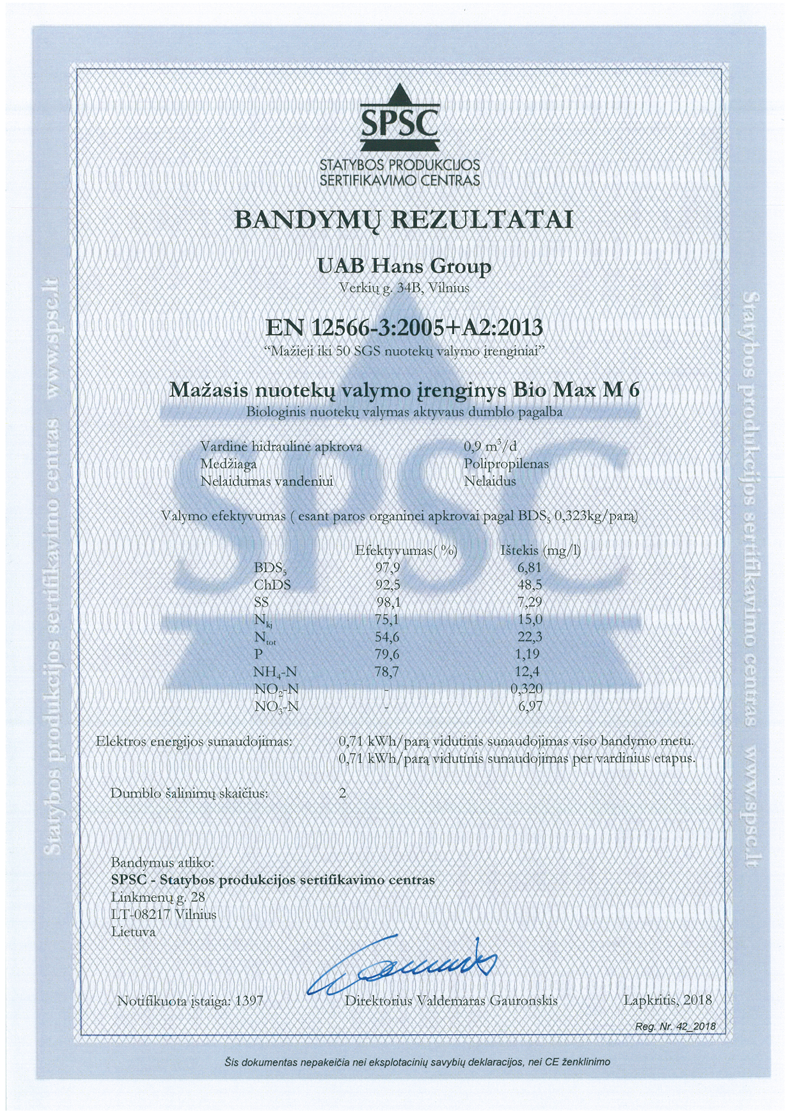 Mažasis nuotekų valymo įrenginys Bio Max M6